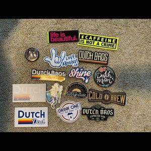 Dutch Bros stickers & pin